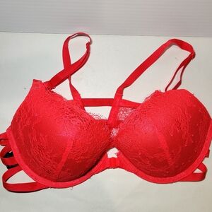 Victoria's secret front closure strappy red bra 34C